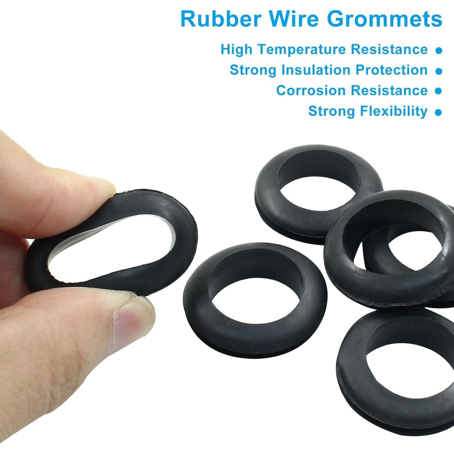 24 Pcs Rubber Grommets, 3/4" Inside Diameter 7/8" Drill Hole Rubber Wire Grommets for Wire, Firewall, Cables, Plugs