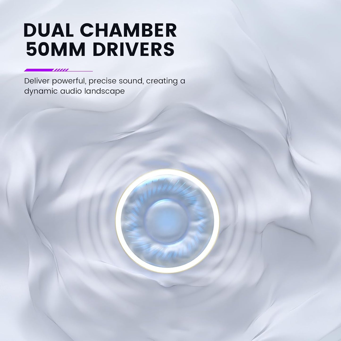 EKSA StarEngine S PC Gaming Headset-Stereo Surround Sound for PS4 PS5 Xbox One Xbox Series X/S, Over Ear Headphones with Noise Cancelling Mic, 50mm Drivers, 3.5mm Wired Headphones for Computer (White)