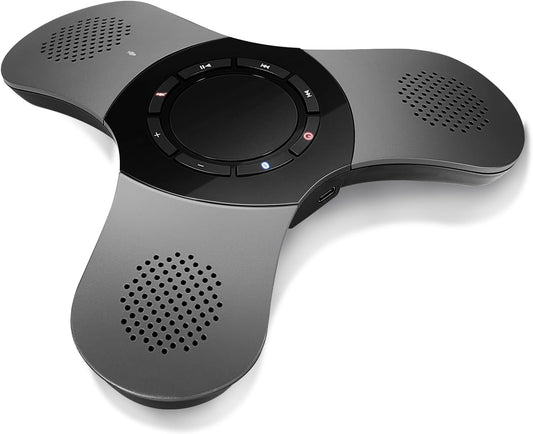 Conference Speaker with Microphone 360°Voice Pickup USB-C Speakerphone Home Office Compatible Skype/Teams/Zoom Noise Cancelling Omnidirectional Meeting Room Bluetooth Speaker with Mic for 10 People