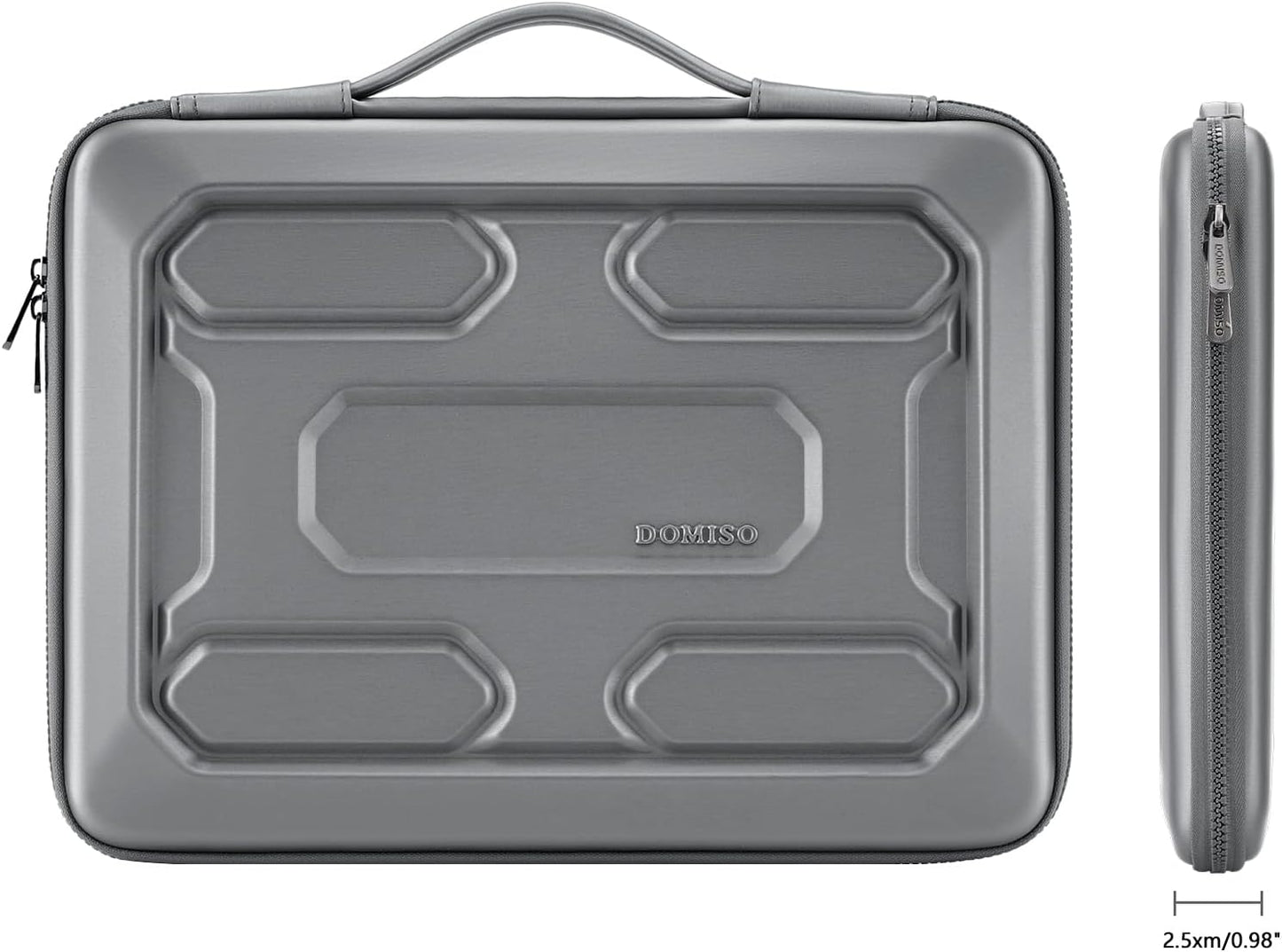 DOMISO 17 inch Laptop Sleeve with Handle Shockproof Waterproof EVA Protective Case for 17.3" ZBook Fury 17.3 G8/MSI GS73VR Stealth Pro/HP Envy 17/LG Gram 17"/ROG Strix GL702VS, Silver