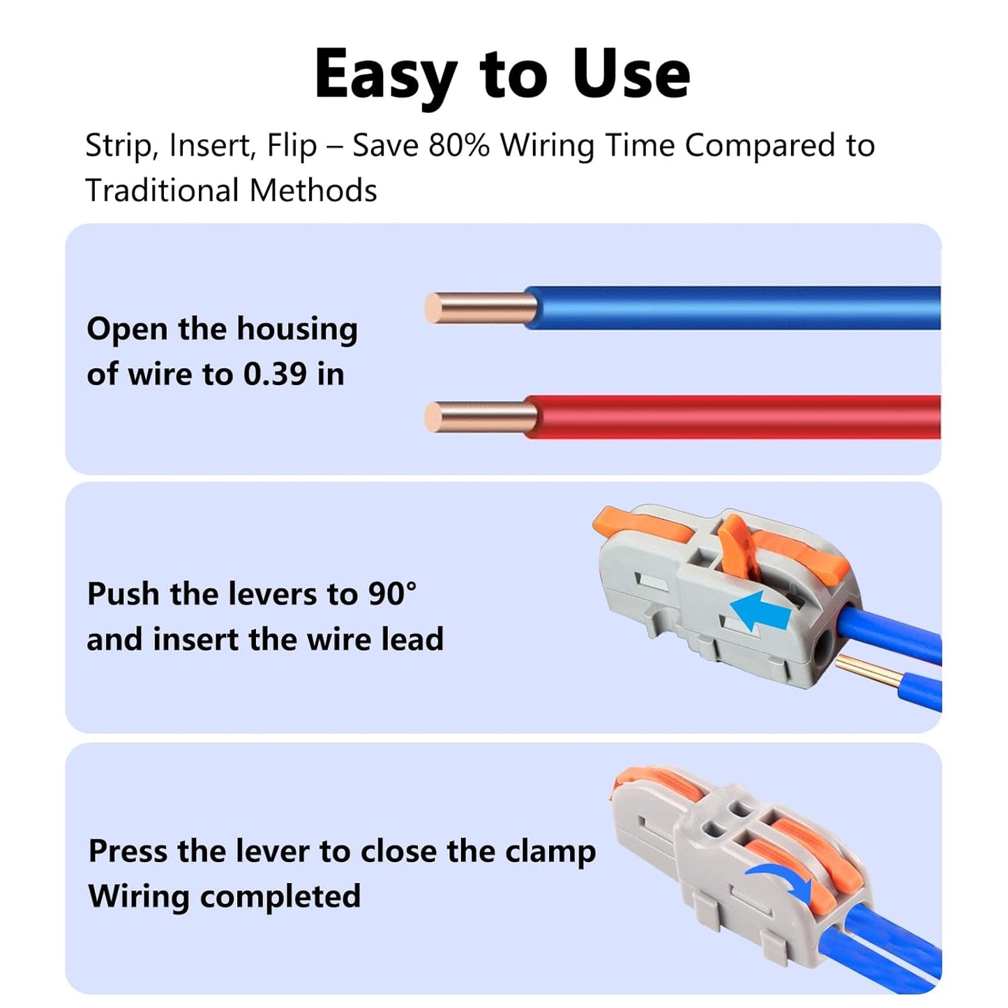 10Pcs 2 to 1 Wire Connectors Small Electrical Cable Splicing Splitter Terminal Block Inline Splice Snap Splicer for Residential Speaker Gauge Push DIY Splicing into 4/6/8/9/10 Way