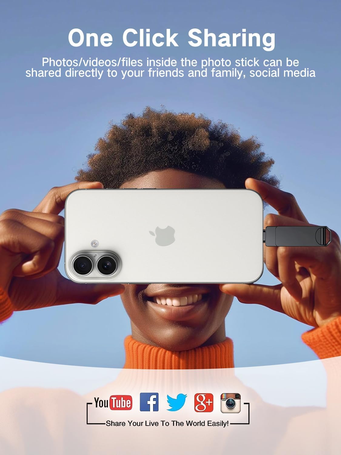 256GB Flash Drive Intended for iPhone, Memory Stick Storage Files Photos Videos Backup, Compatible with iPhone iPad Android PC, Plug and Play, No Application Required (Metal Gray)