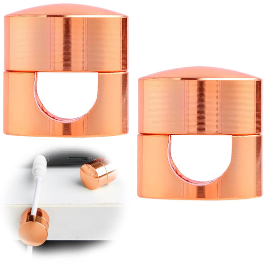 2 Sets Charger Holders for Cords, Rose Gold Color Adjustable Cable Anchor Holders, Adhesive Metal Cord Clips, Cable Management Wire Organizers for Desk, Office, Nightstand