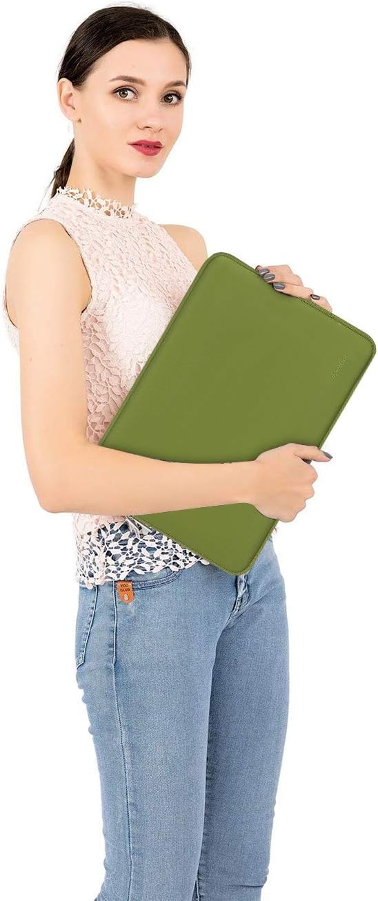 MOSISO Laptop Case 13.3 inch, 13-13.3 inch Laptop Sleeve Bag Compatible with MacBook Air/Pro 13 / Pro 14, HP Dell ASUS Lenovo Notebook, Neoprene Computer Sleeve Bag with Small Case, Chartreuse