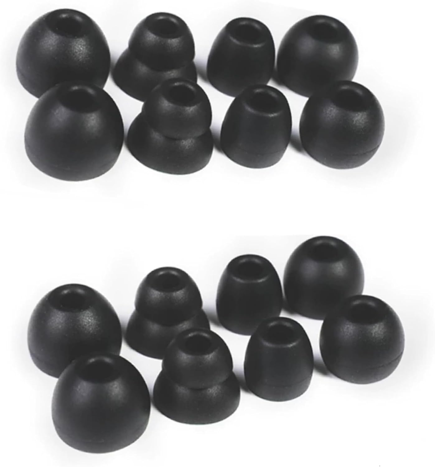 8 Pairs Replacement Silicone Earbuds Tips for Powerbeats Pro & Beats Flex/BeatsX Headphones, 4 Sizes Soft Flexible Noise Reduction Eartips Compatible with Beats Flex Earbuds Replacement Tips (Black)