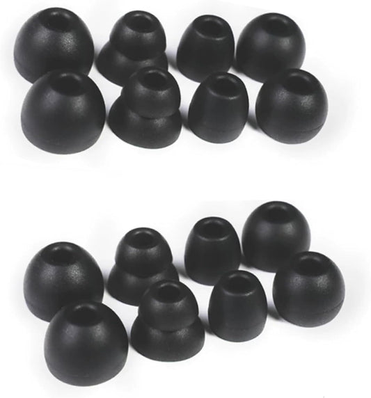 8 Pairs Replacement Silicone Earbuds Tips for Powerbeats Pro & Beats Flex/BeatsX Headphones, 4 Sizes Soft Flexible Noise Reduction Eartips Compatible with Beats Flex Earbuds Replacement Tips (Black)
