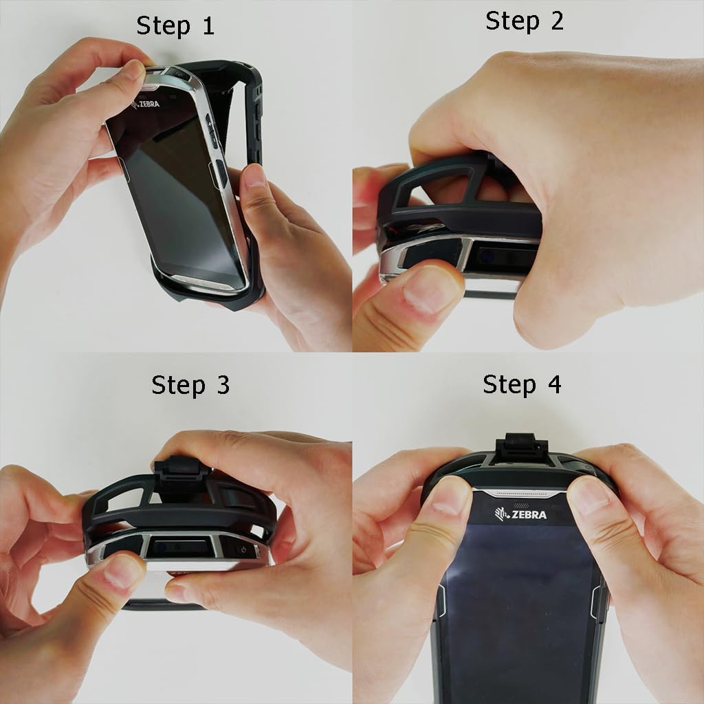 Case for Zebra TC51 TC510K TC52 TC52X TC56 TC57 TC57X TC520 TC520K – Rugged Protective Cover with Strap, Bumper, Boot-Style Holster, Handheld Barcode Scanner Accessory SG-TC51-EXO1-01 (Black)