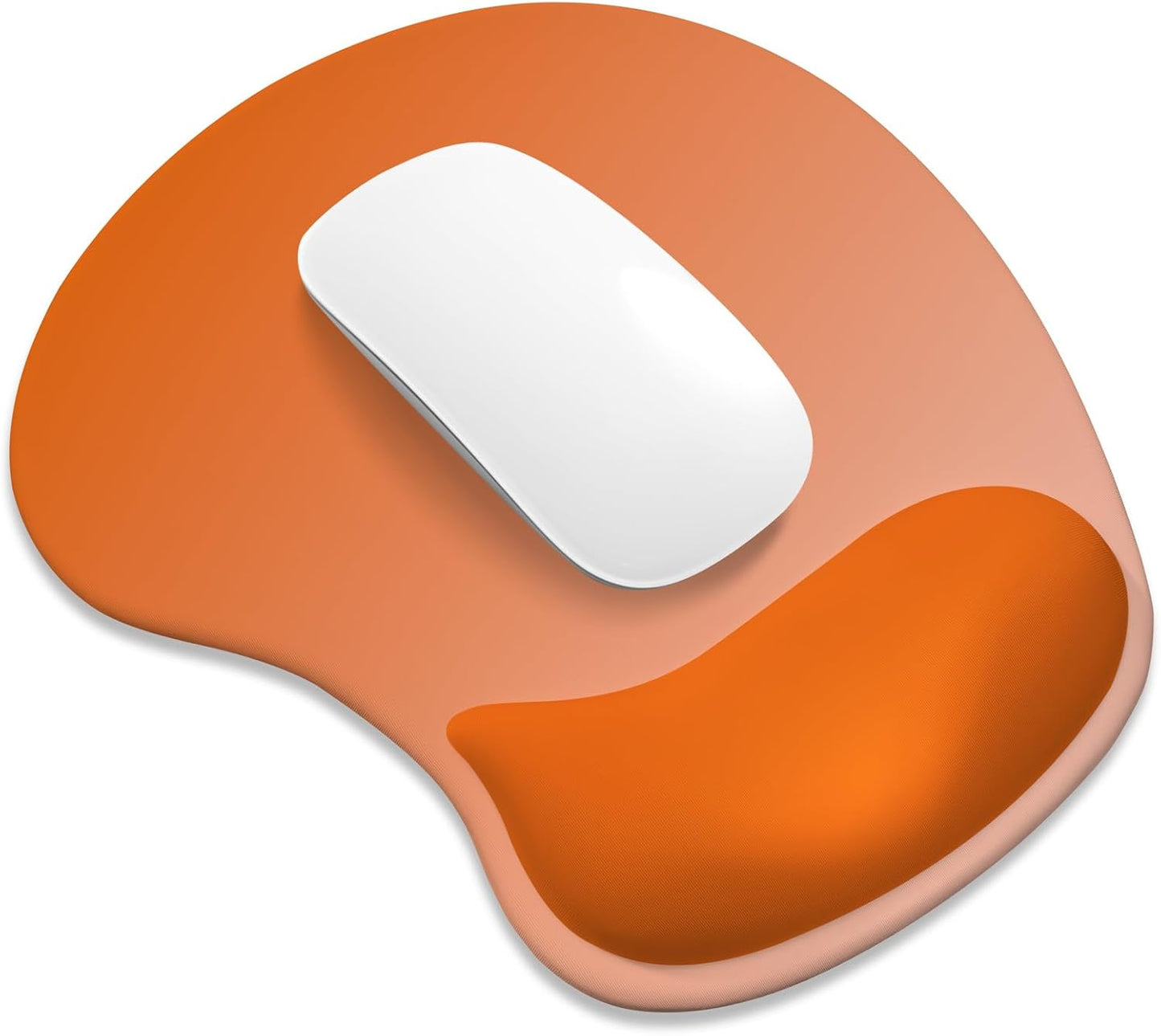 ITNRSIIET Ergonomic Mouse Pad, Cushioned Gel Wrist Rest, Non-Slip Base, Smooth Surface, Cute Multi-Color, 9.5 x 8.2 in, Peach Gradient