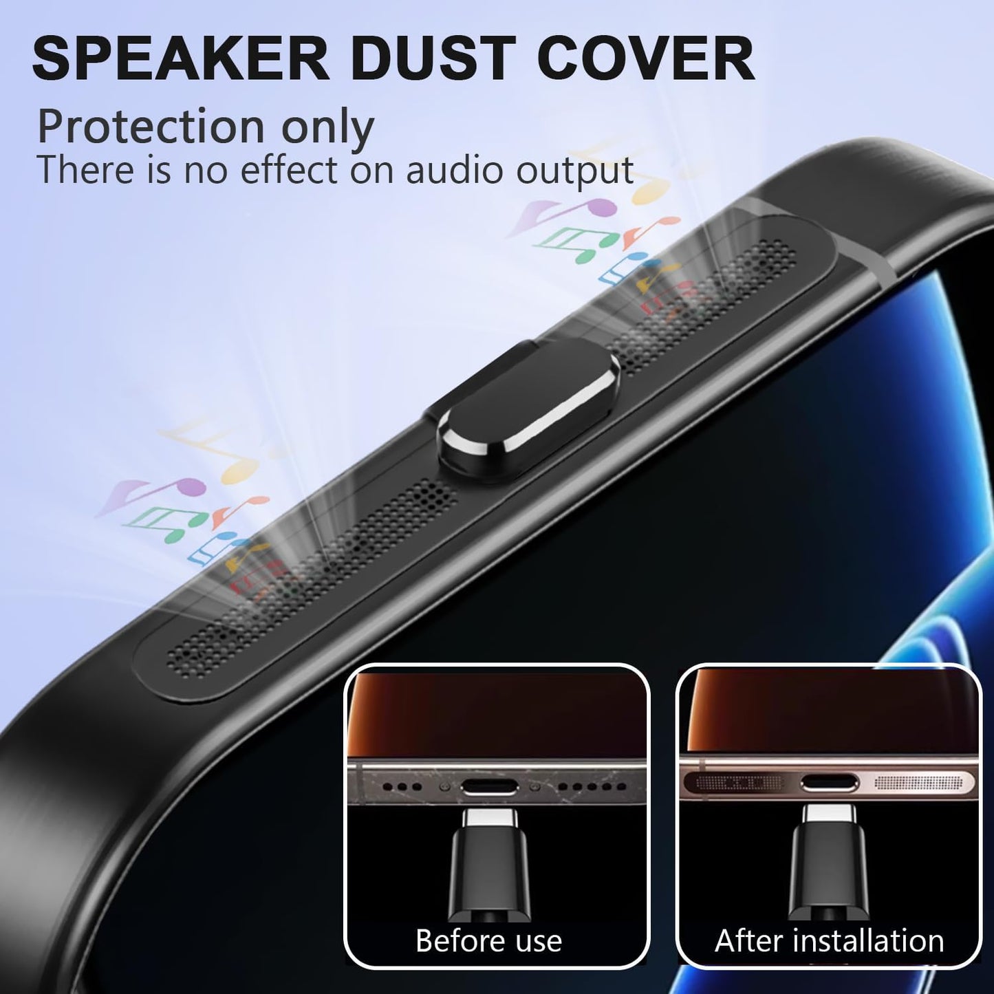 6 Pack USB C Dust Plug, Anti-Lost USB C Plug Cover USB C Charging Port Protector Cover with Speaker Dust Cover Compatible with iPhone, 16, 15 (Pro, Plus, Pro Max) iPhone 17