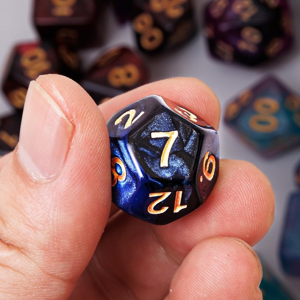 DND Dice Set 42 Pcs Polyhedral Dungeons and Dragons Rolling Dice for D&D RPG MTG Table Games Dice Bulk with Colorful Drawstring Bags and Dice Tray (Star)