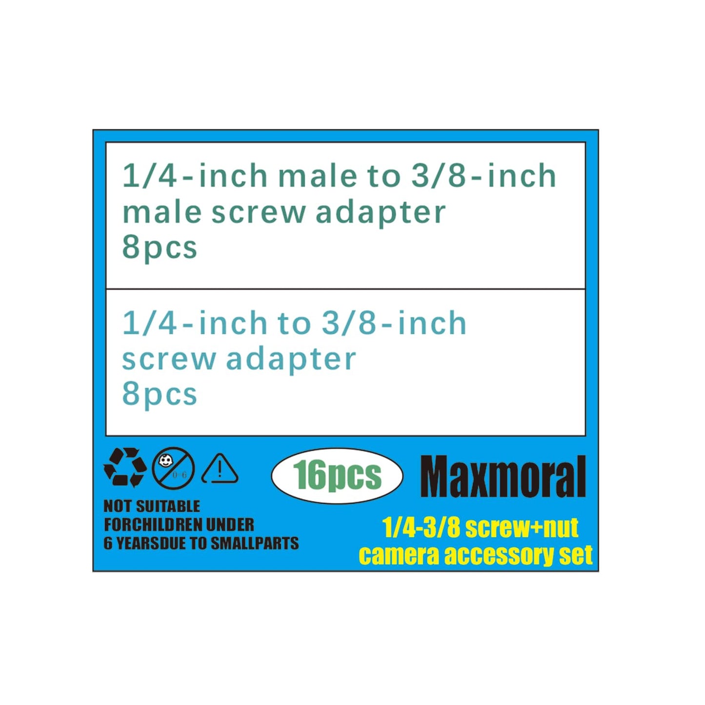 Maxmoral 16PCS 1/4 to 3/8 Tripod Screw Nut Adapters Camera/Light Stand Accessories Electronics Part