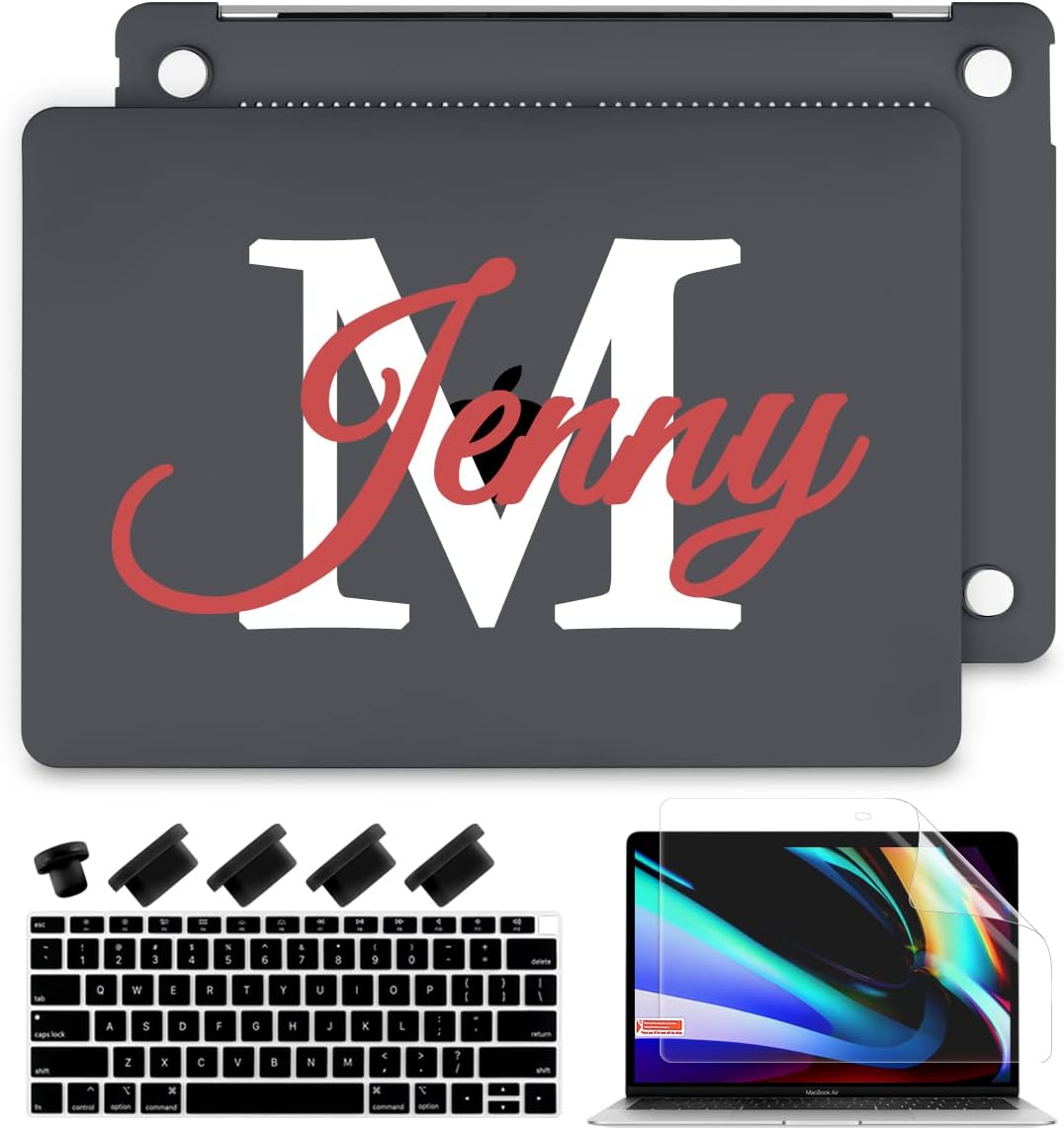 Batianda Customized Personalized Name Case for M1 MacBook Air 13 Inch Model A2337 A2179 A1932 2021 2020 2019 Release,Protective Hard Shell with Keyboard Cover & Screen Protector