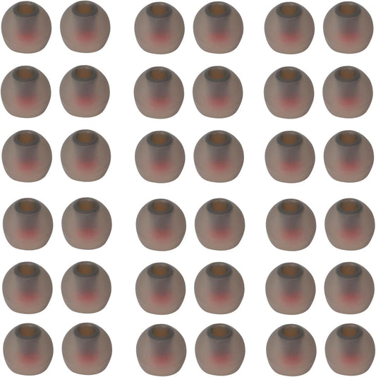 36 Pieces Medium Earbud Tips Soft and Comfortable Ear Bud Replacement Pieces Silicone Fit Most in-Ear Headphones，Inner Hole 3.8mm -5.5mm，Medium Black and Red Earbud Replacement Tips
