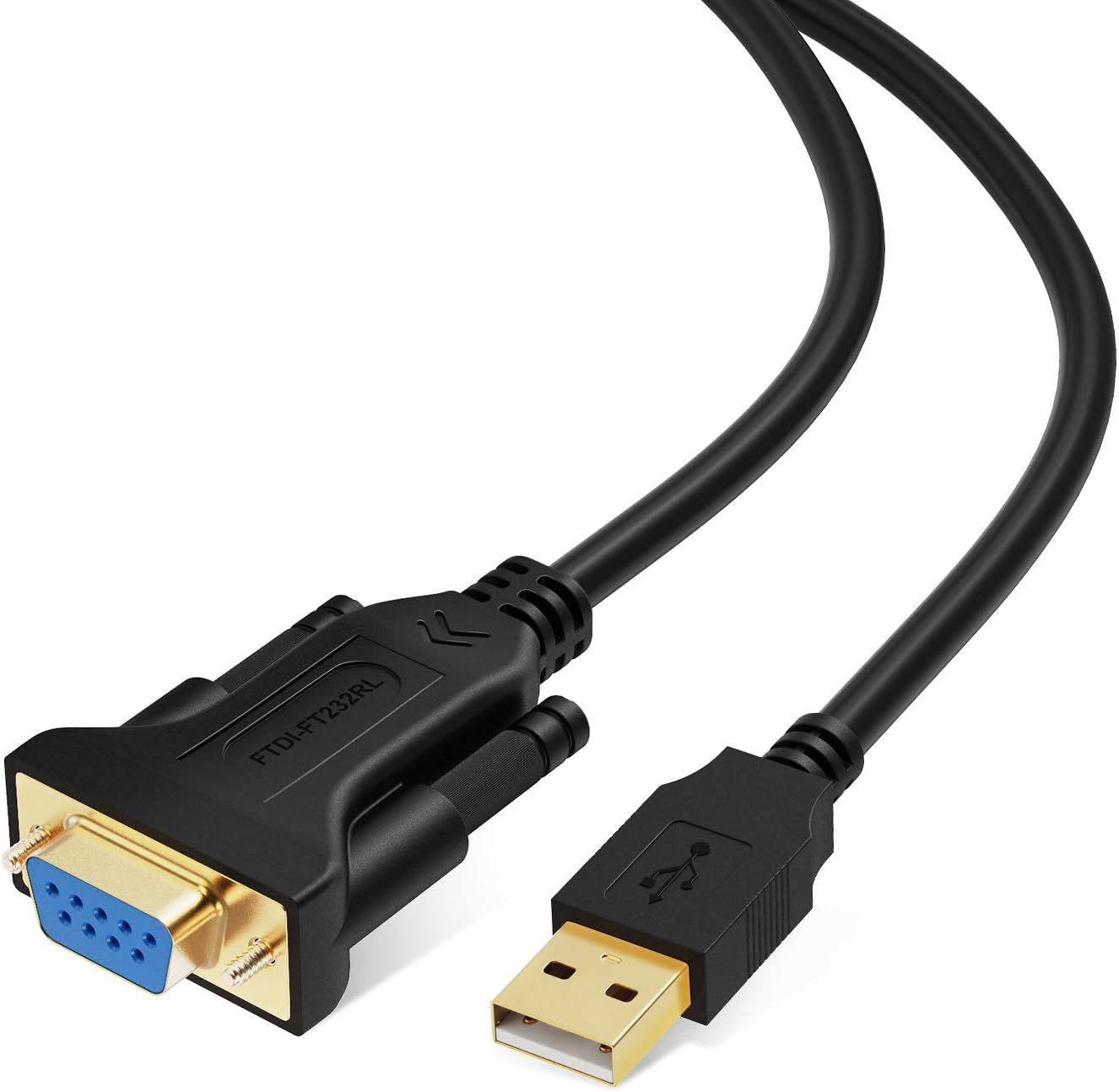 CableCreation USB to RS232 Serial Adapter (FTDI Chipset), USB to RS232 Gold Plated DB9 Serial Converter Cable for Windows 11, 10, 8.1, 8, 7, Vista, XP, 2000, Linux and Mac OS X, macOS, 3.3 Feet/1M
