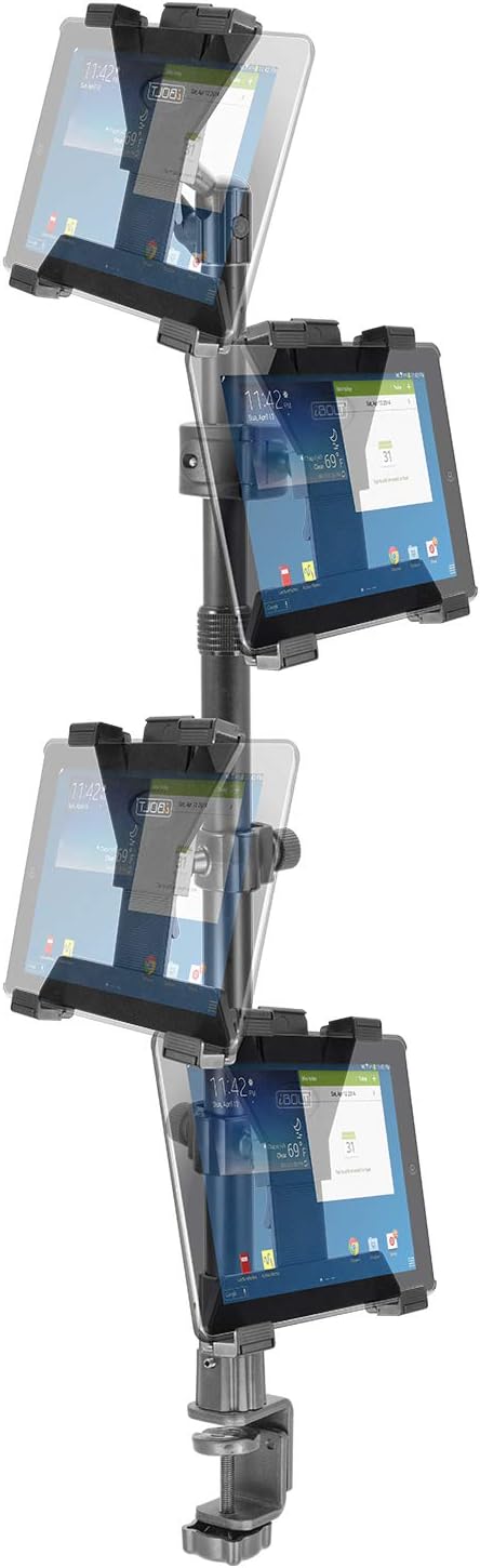 iBOLT TabDock Point of Purchase Clamp Mount - with 4 Tablet Holders Perfect for Multiple delivery Applications (DoorDash, Uber eats, Postmates, etc.) Fits 7 to 10 inch Tablets