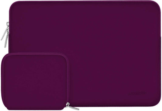 MOSISO Laptop Case 13.3 inch, 13-13.3 inch Laptop Sleeve Bag Compatible with MacBook Air/Pro 13 / Pro 14, HP Dell ASUS Lenovo Notebook, Neoprene Computer Sleeve Bag with Small Case, Magenta Purple