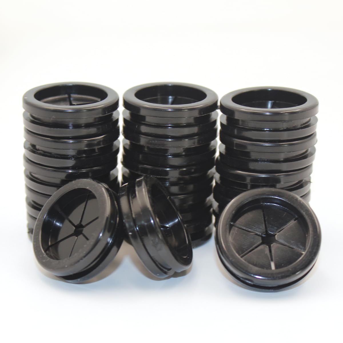 1 Inch Rubber Grommets for Wiring, 1 Inch Drill Hole 7/8 Inch ID, Firewall Grommets Automotive Cable Cords Hoses Protection, Double-Sided Rubber Plugs for Round Holes, 18 Pcs, 22x25 mm