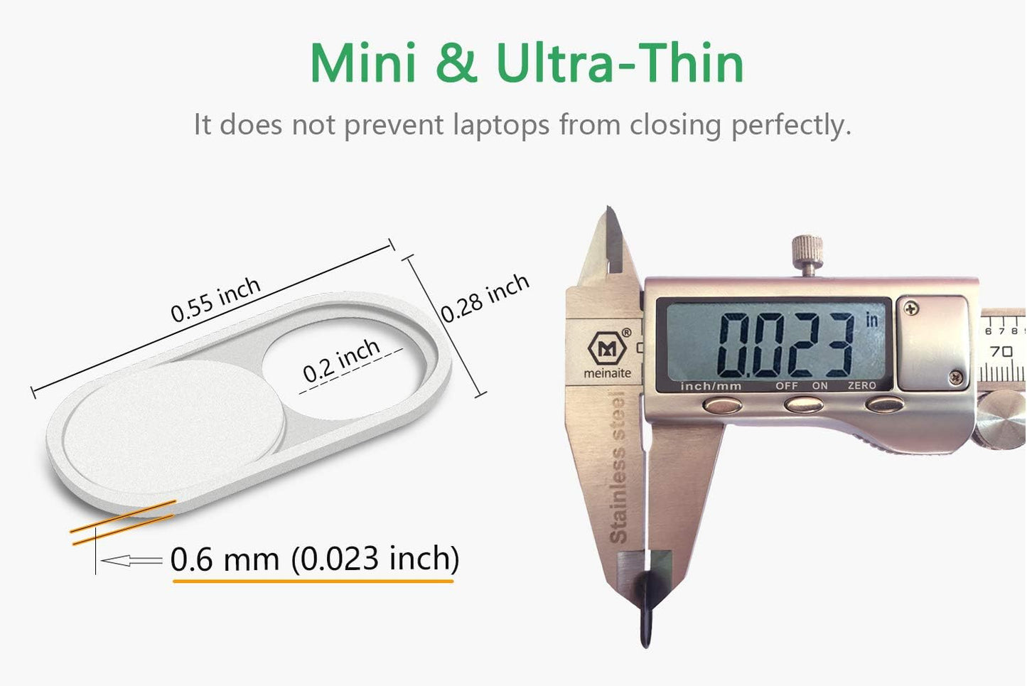 CloudValley Webcam Cover Slide, 0.023 Inch White, Web Camera Cover for MacBook Pro, MacBook air, Laptop, iMac, Desktop, PC, iPad, iPhone 8/7/6 Plus, Privacy Protection, Ultra-Thin[2 Packs]