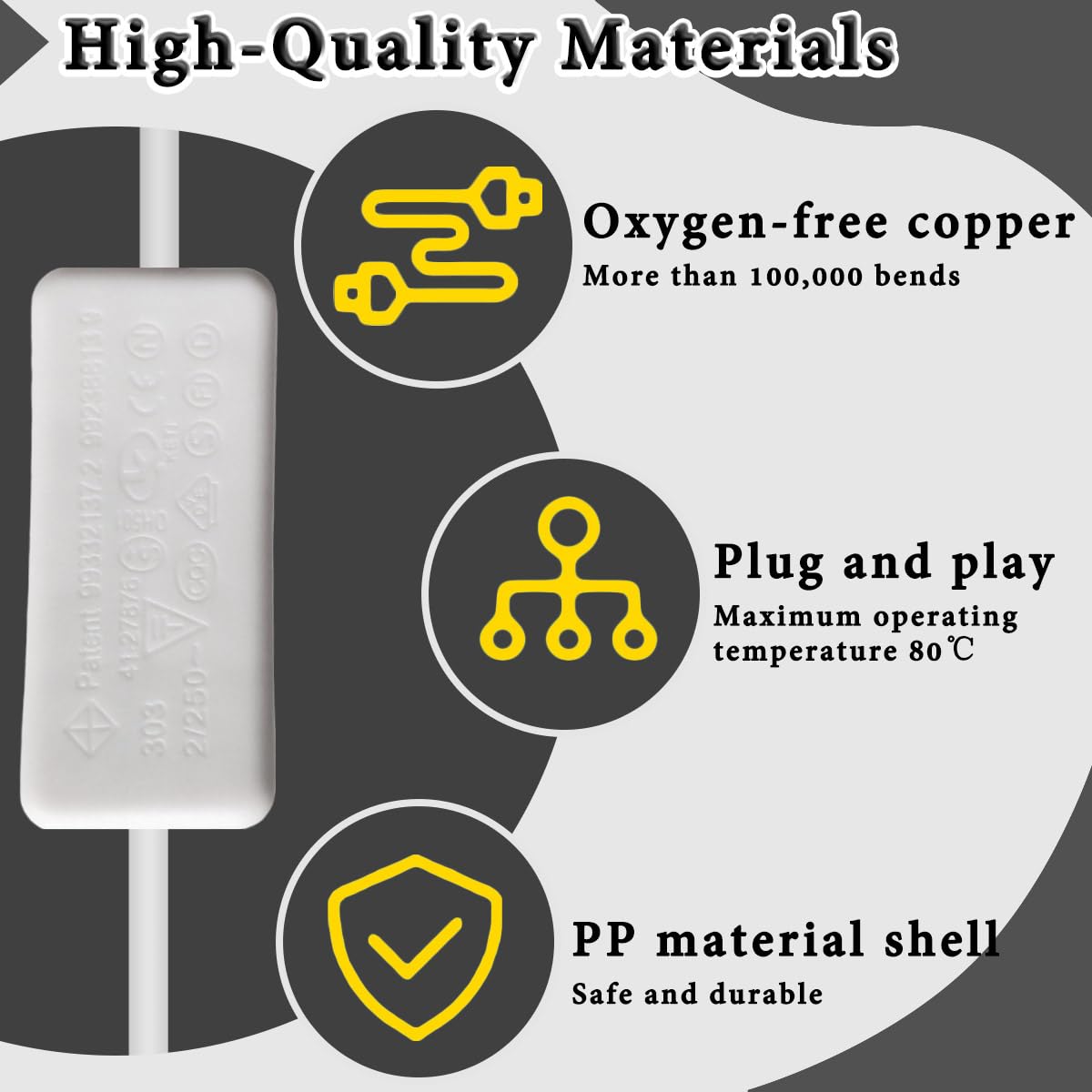 4PCS USB Power Switch Cable USB 2.0 A Male to Female Extension Cord On/Off Adapter with Inline Rocker Switch with Cable Ties for Driving Recorder Small Desk Lamp LED Strip (White)