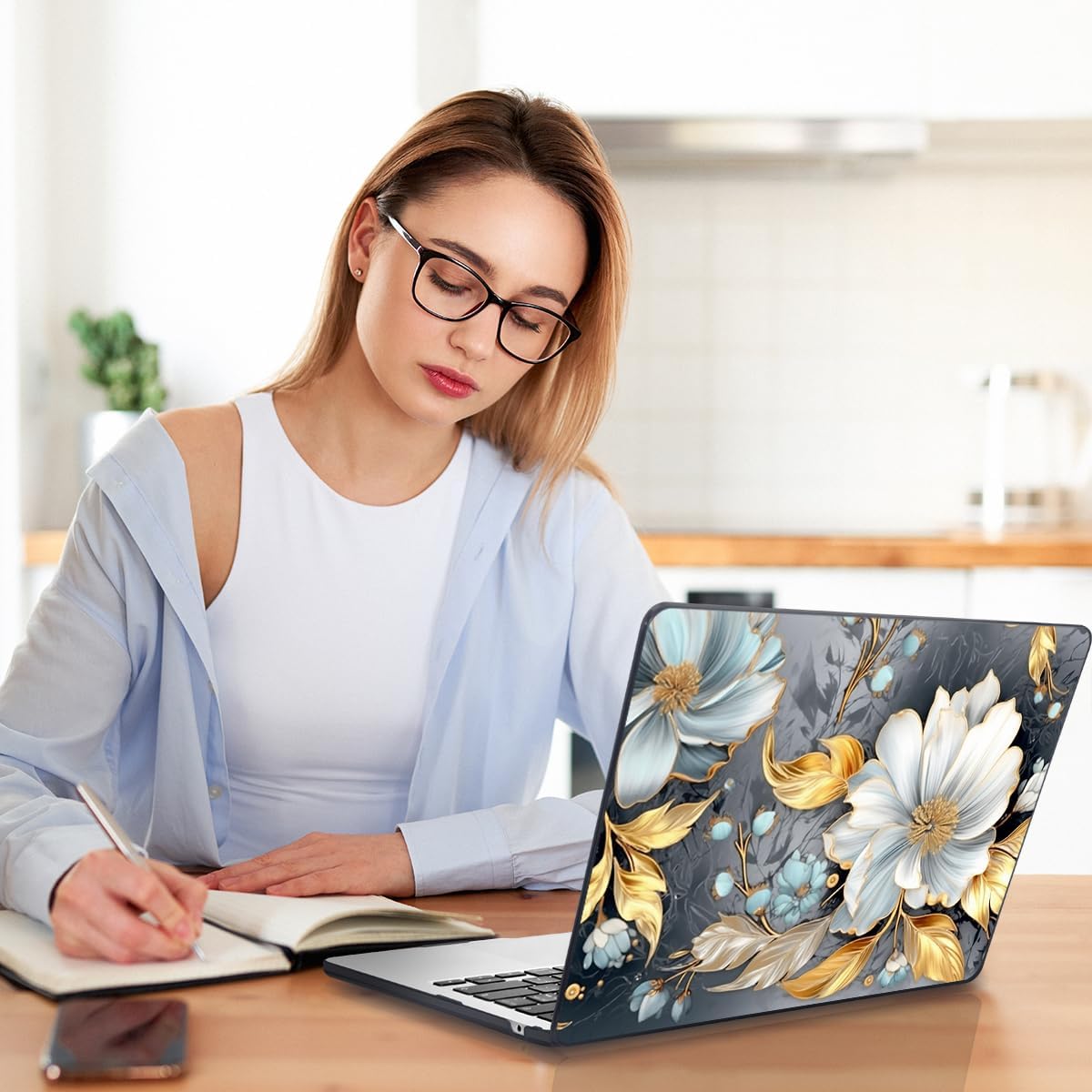 Teryeefi Pattern Hard Case Compatible with MacBook Air 13 inch Case 2021-2018 M1 A2337 A2179 A1932 with Retina Display, Plastic Hard Shell + Keyboard Cover + Screen Protector, W-Modern Abstract Art