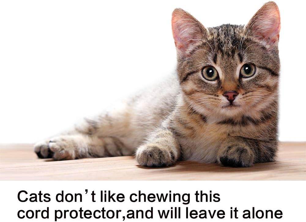 Alex Tech 10ft - 3/4 inch Cord Protector Wire Loom Tubing Cable Sleeve Split Sleeving for USB Cable Power Cord Audio Video Cable - Protect Cat from Chewing Cords - White