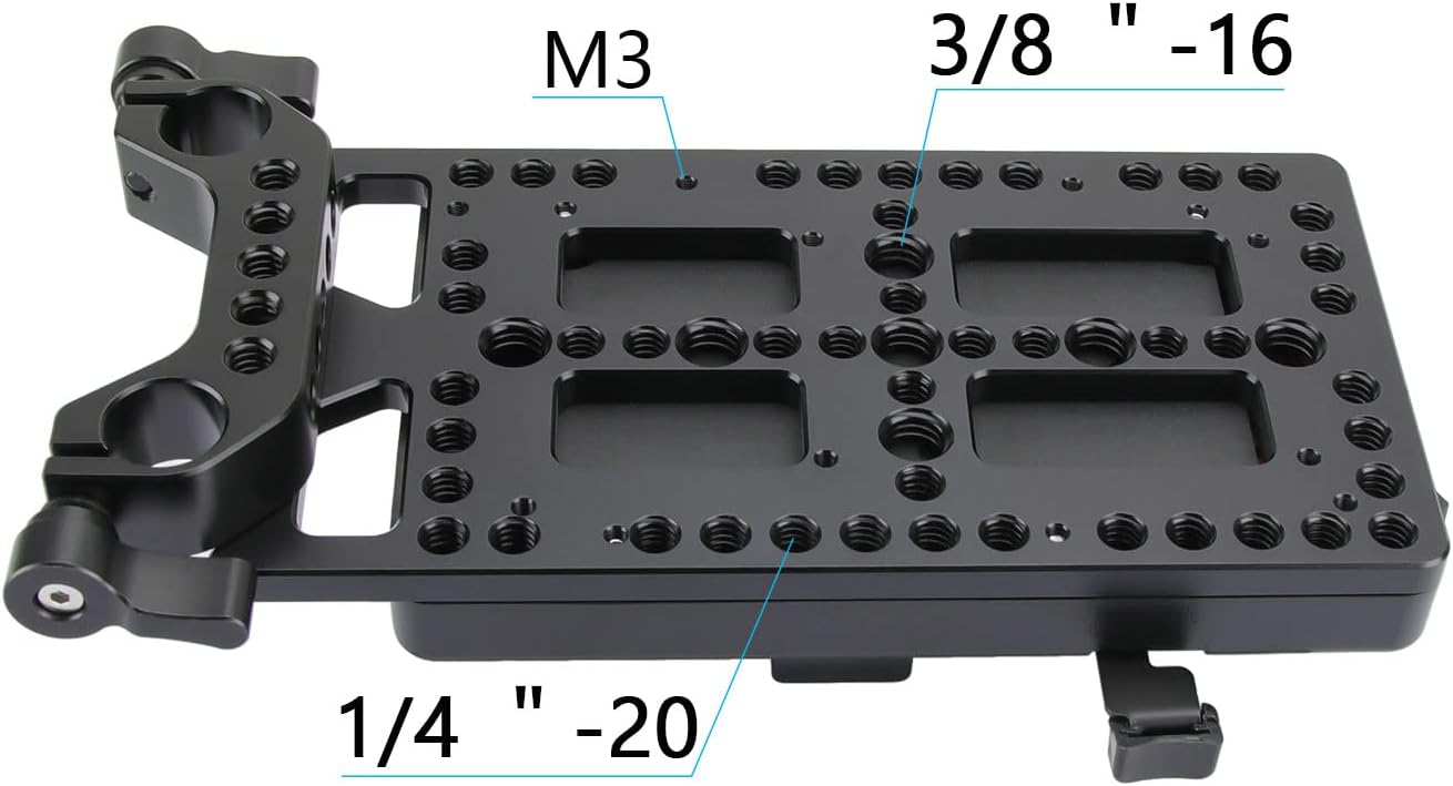 CAMVATE V Lock Mounting Plate Power Supply Splitter with 15mm Rod Clamp - 1524