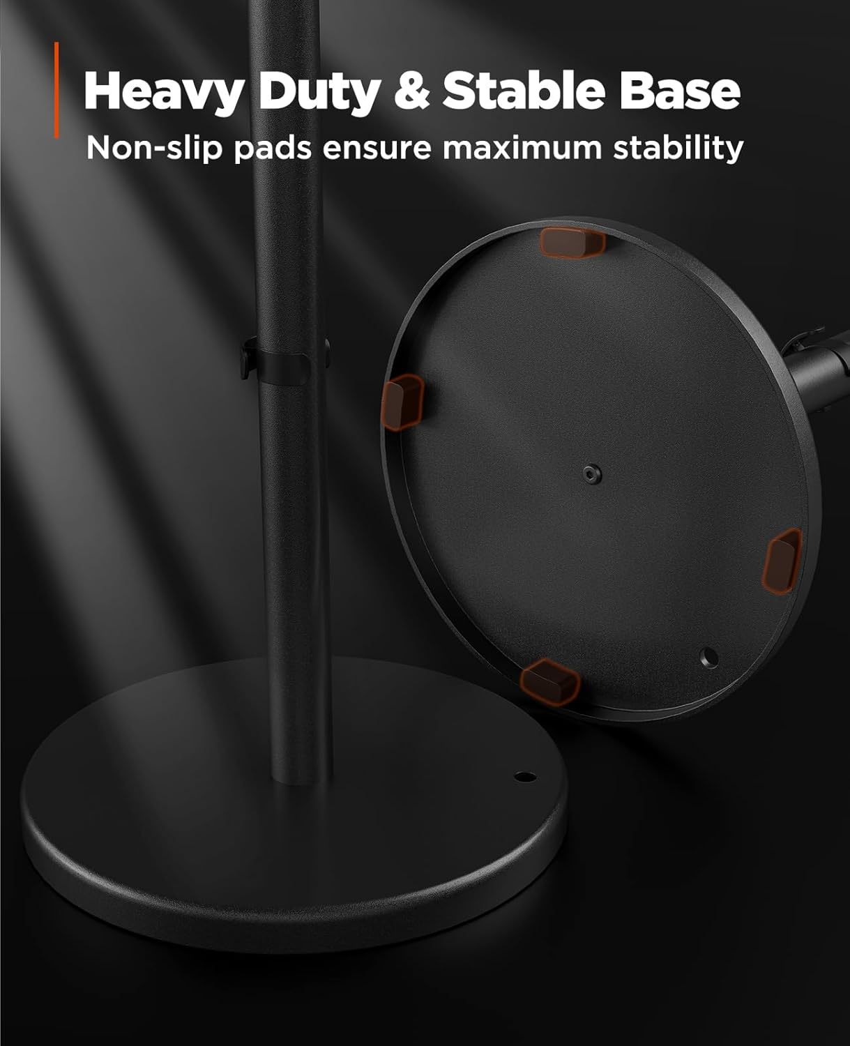 AMADA HOMEFURNISHING Height Adjustable Projector Stand 32"-47", Projector Floor Stand with 3 Mounting Options, 360° Rotatable Ball Head for Home & Office & Outdoor, AMPS04