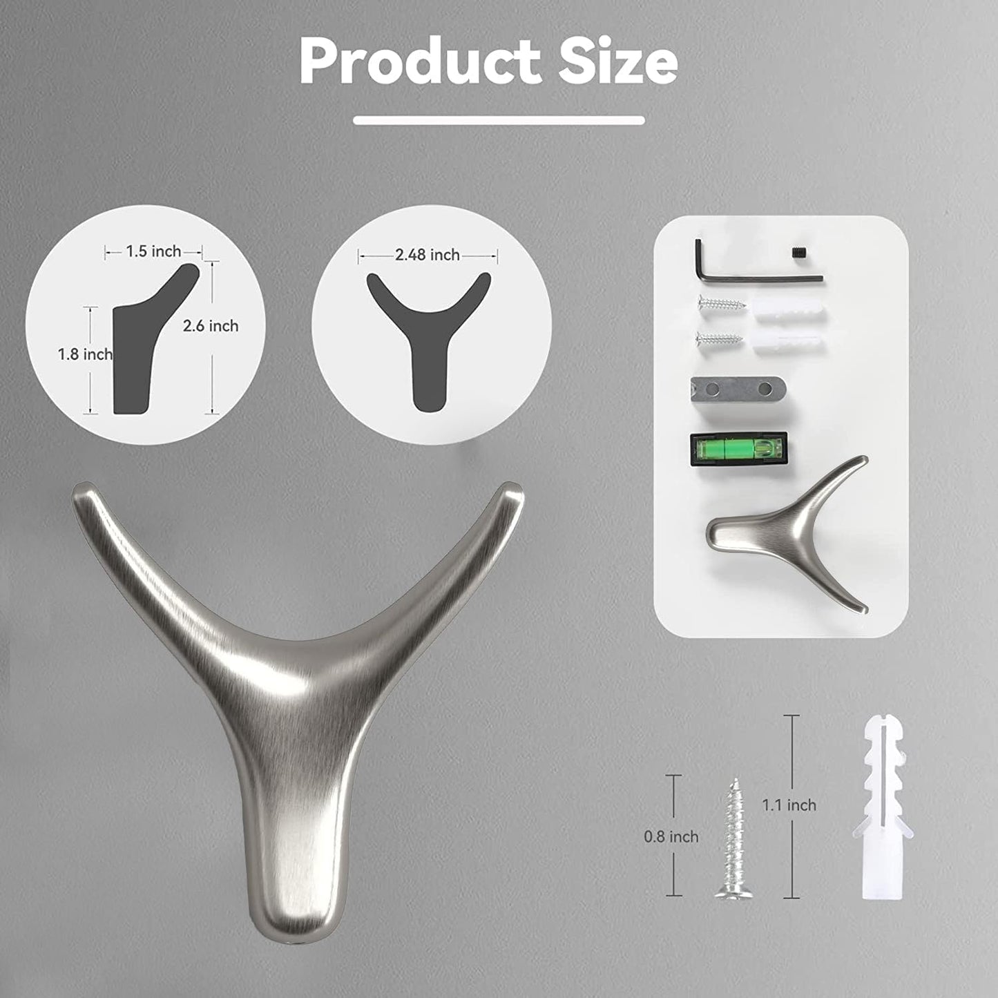 4 Packs Towel Hooks,Coat Hook Cow Head Wall Hooks, Metal Heavy Duty Wall Hooks for Hanging Coats, Hats, Bags, Kitchenware and Towels in Living Room, Kitchen, Bedroom and Bathroom (Silver)