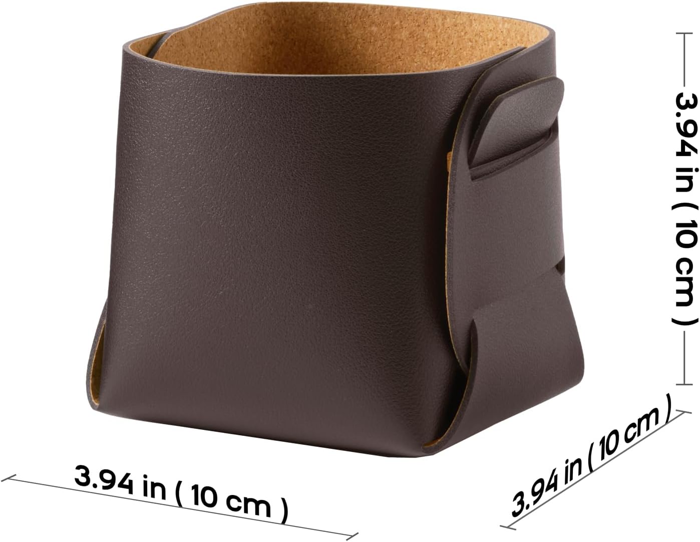 HOMIEAZICOZI 2-Pack Cork Leather Desk Accessories Storage - Pencil Pen Holder - Makeup Brush Holder Organizer - Stylish Addition to Home Decor (Coffee)