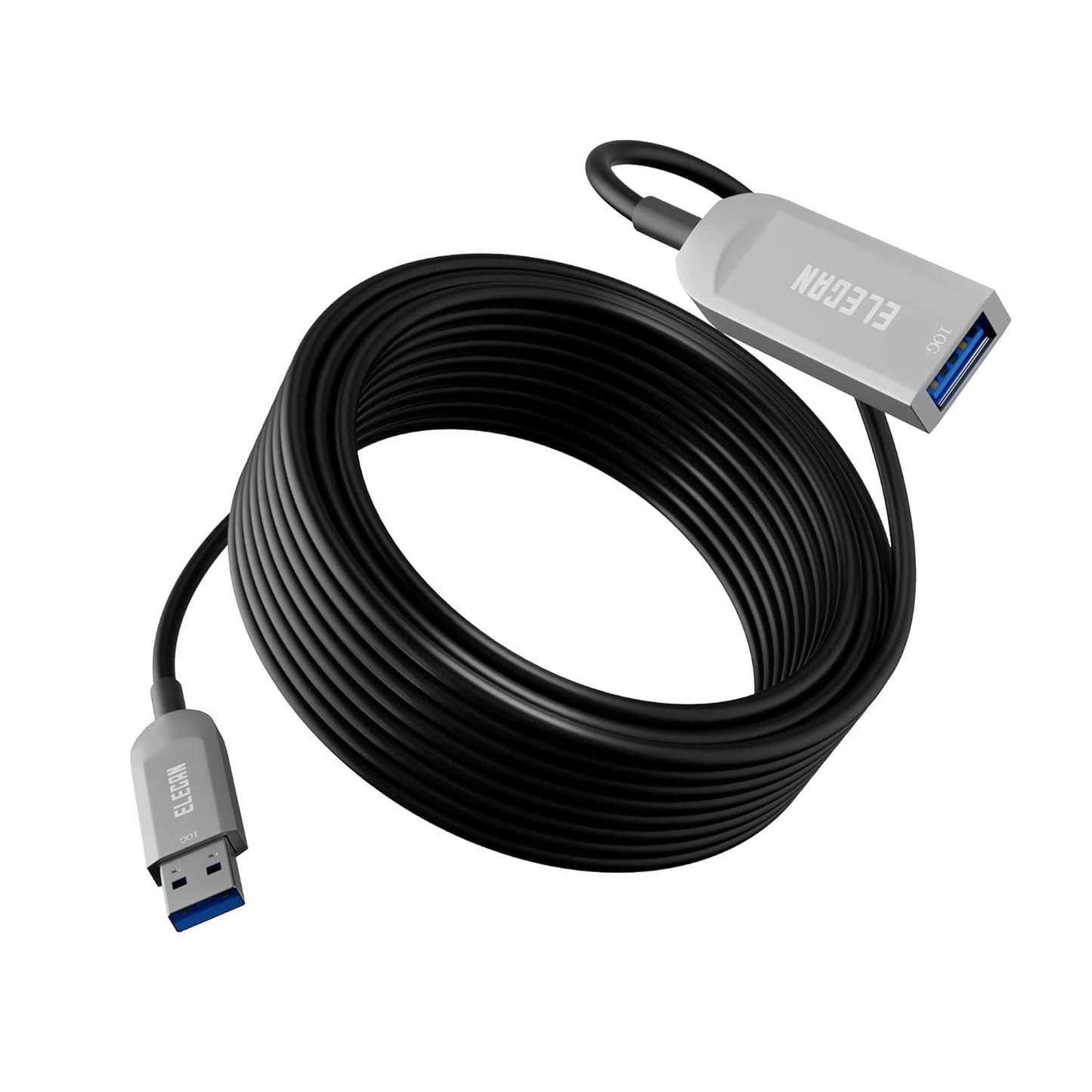 Elecan Active Optical USB 3.0 Extension Cable 75 FT Fiber Optic Type A Male to Female USB Extension Cord USB Extender 5Gbps Data Transfer for Webcam,Gamera, USB Hub, Keyboard, Hard Drive, Printer