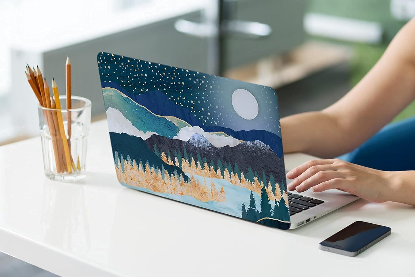 LanBaiLan Compatible for MacBook Pro 13 inch with Touch Bar 2022 2020 2019 2018 2017 2016 Release M1 M2 A2338 A2289 A2251 A2159 A1989 A1706 A1708, Laptop Hardshell Case and Keyboard Cover, Art Scenery