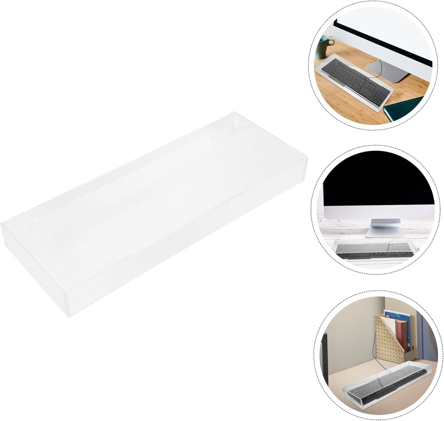 Acrylic Keyboard Dust Cover Clear Protective Hood for Mechanical and Standard Keyboards 87-104 Keys Waterproof Keyboard Protector for Home and Office
