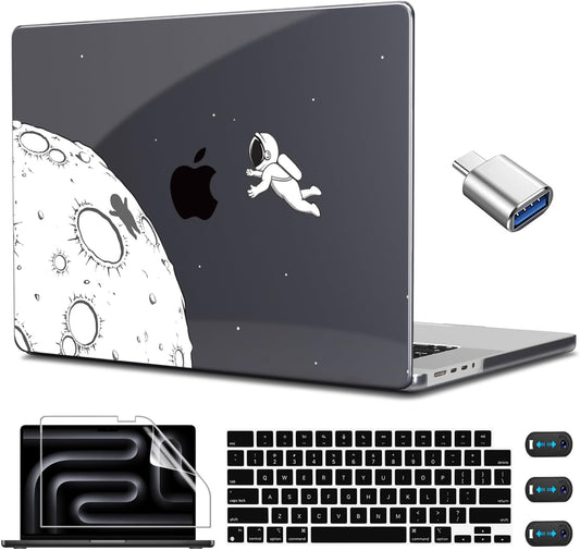 CISSOOK Case for MacBook Pro 14 Inch M4 M3 M2 M1 Chip 2024 2023 2022 2021 Release Model A3112 A3185 A3401 A2992 A2918 A2779 A2442, Hard Shell Cover for MacBook Pro 14 with Touch ID - Astronaut