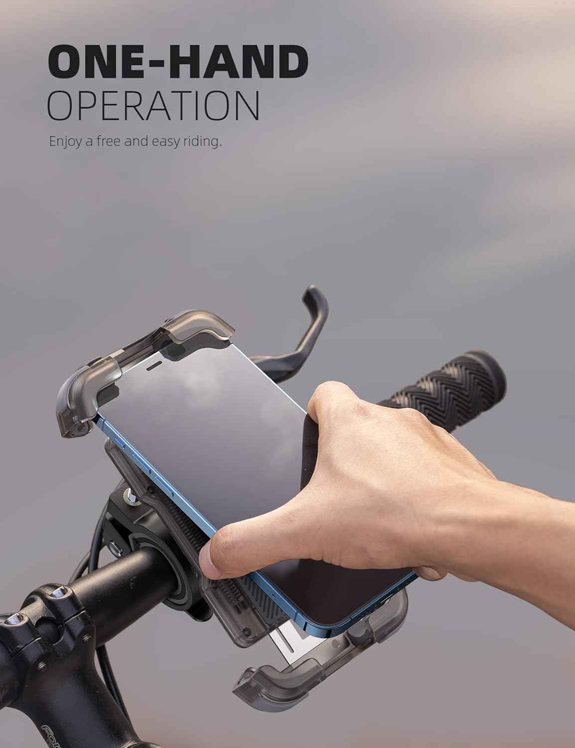 Lamicall Motorcycle Phone Mount, Bike Holder - Upgrade Cellphone Bike Holder, Bicycle Scooter Handlebar Phone Cradle Clip for iPhone 15 Pro Max/ 14, Galaxy S24, 4.7-6.8" Devices