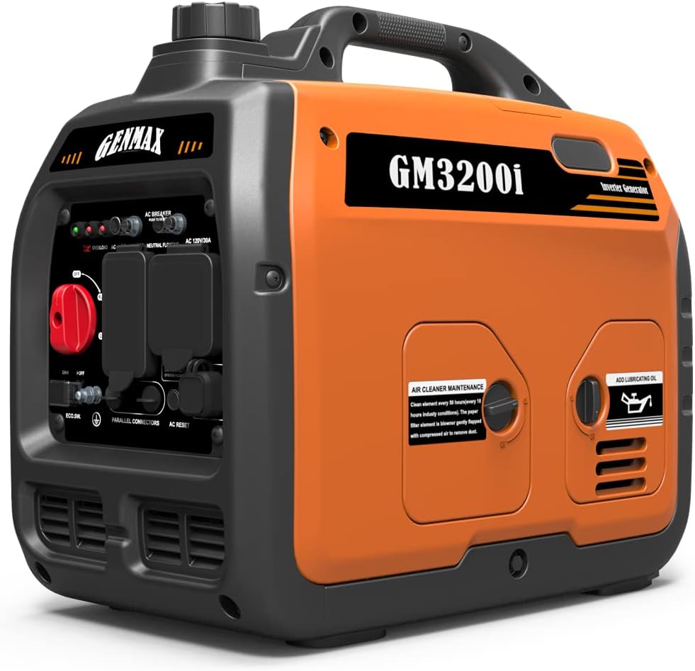 GENMAX Generator，EPA Compliant, Eco-Mode Feature, Ultra Lightweight for Backup Home Use & Camping