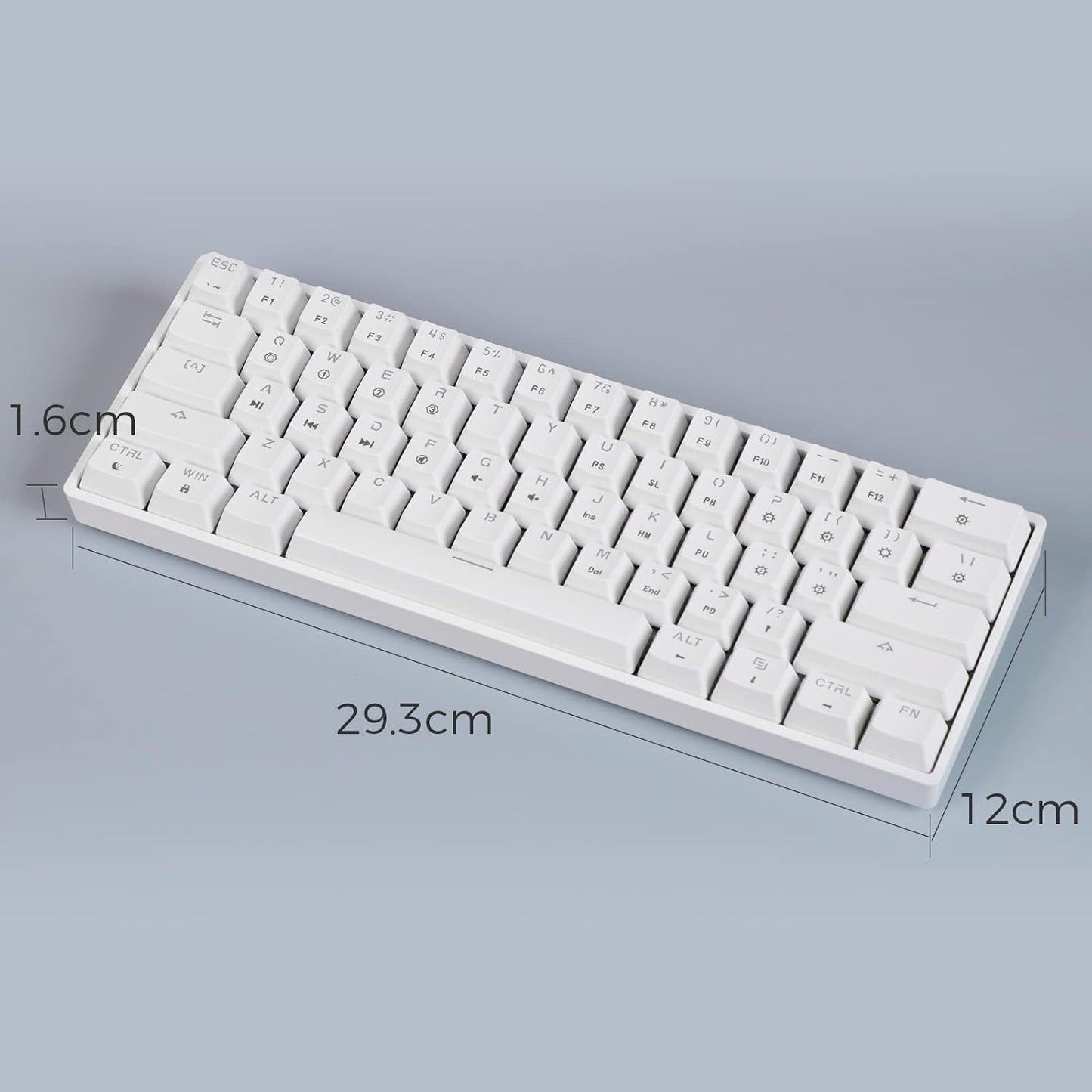 EPOMAKER SKYLOONG GK61 SK61 61 Keys Hot Swappable 60% Mechanical Keyboard with RGB Backlit, Doubleshot ABS Keycaps, Dustproof for Win/Mac/Gamers（Gateron Optical Red, White
