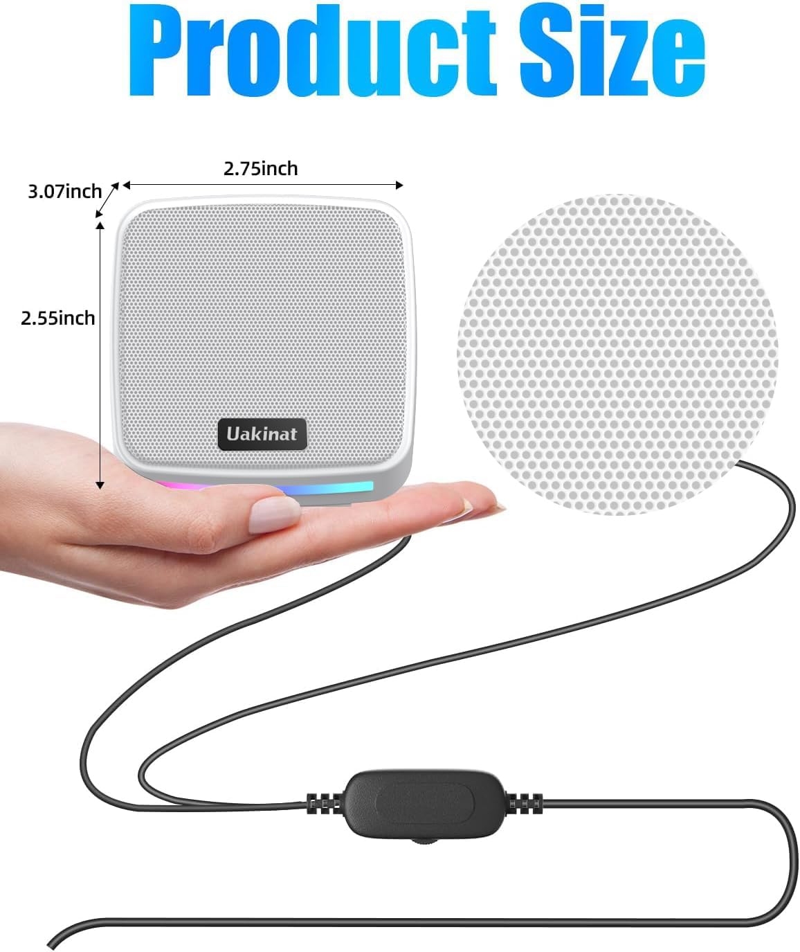 Computer Speakers,Computer Speakers for Desktop PC,Desktop Speakers,USB Powered 3.5mm Aux Speaker for PC,Laptop,Tablet,Phone(White)