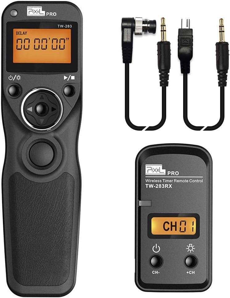 Remote Shutter Release Compatible for Nikon, Wireless Shutter Release Timer Remote Control Pixel TW-283 DC0/DC2 Compatible for Nikon D5200 D5300 D7100 D850 D800 D750 D610