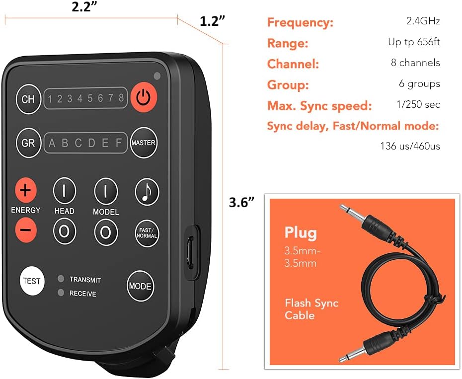 AODELAN Wireless Flash Trigger Transmitter for Profoto A1 B2 B10 D2, for Canon,for Nikon, for Panasonic, for Olympus, for Fuji, for Pentax, for Samsung for Sony Cameras;Replace Profoto Air Remote