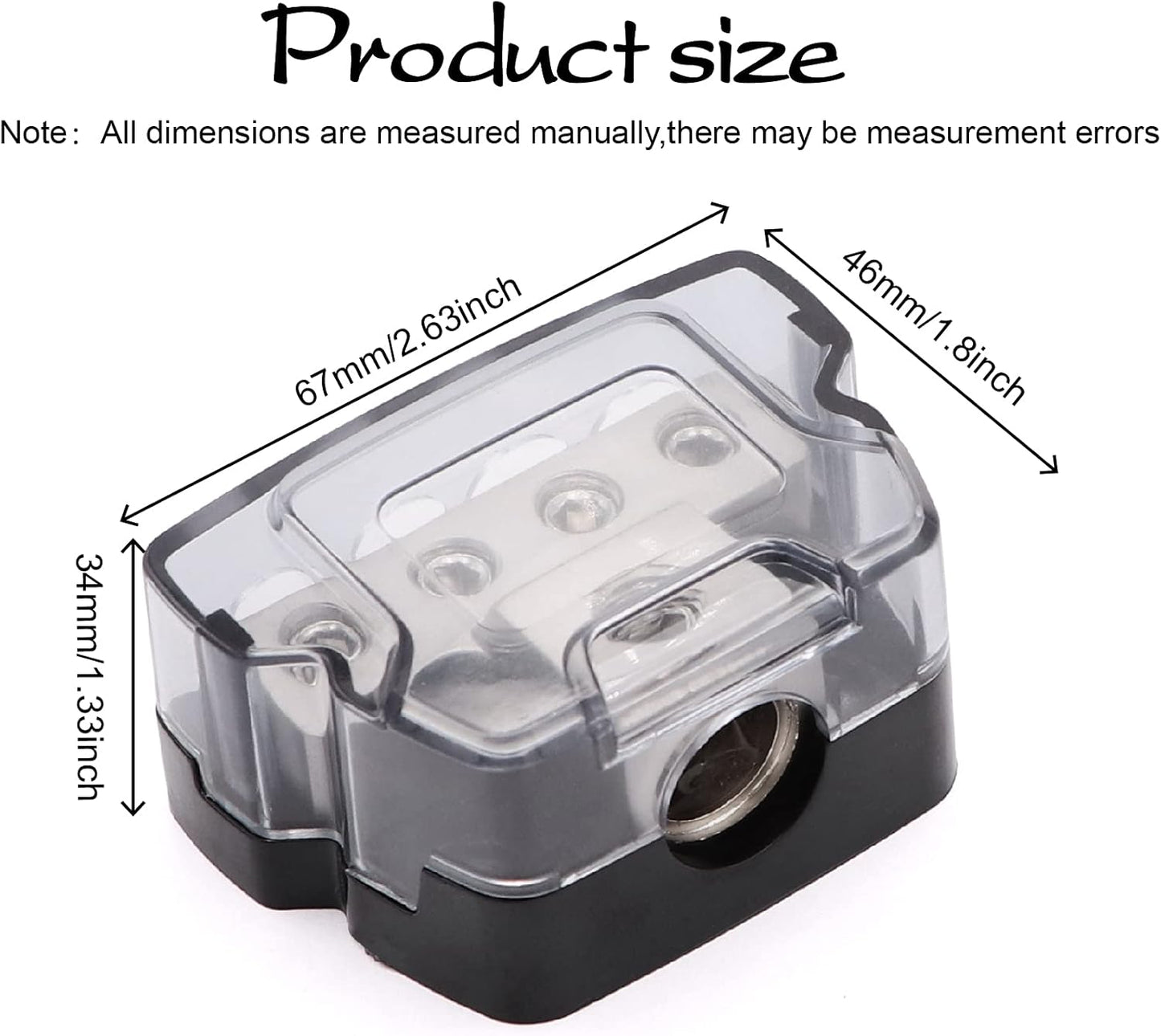 4 Way Power Distribution Block 1x 0/2/4 Gauge in 4X 4/8/10 Gauge Out Nickel Plated Car Audio Splitter Amp Distribution Connecting Block,2Pcs