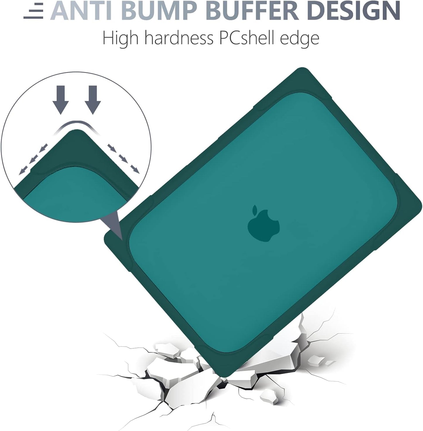 Batianda for New MacBook Air 13.6 inch Case 2025 M4 2024 2022 Release Model A3240 A2681(M2) A3113(M3), Heavy Duty Shockproof Protective Hard Shell with Fold Kickstand & Keyboard Cover, Teal