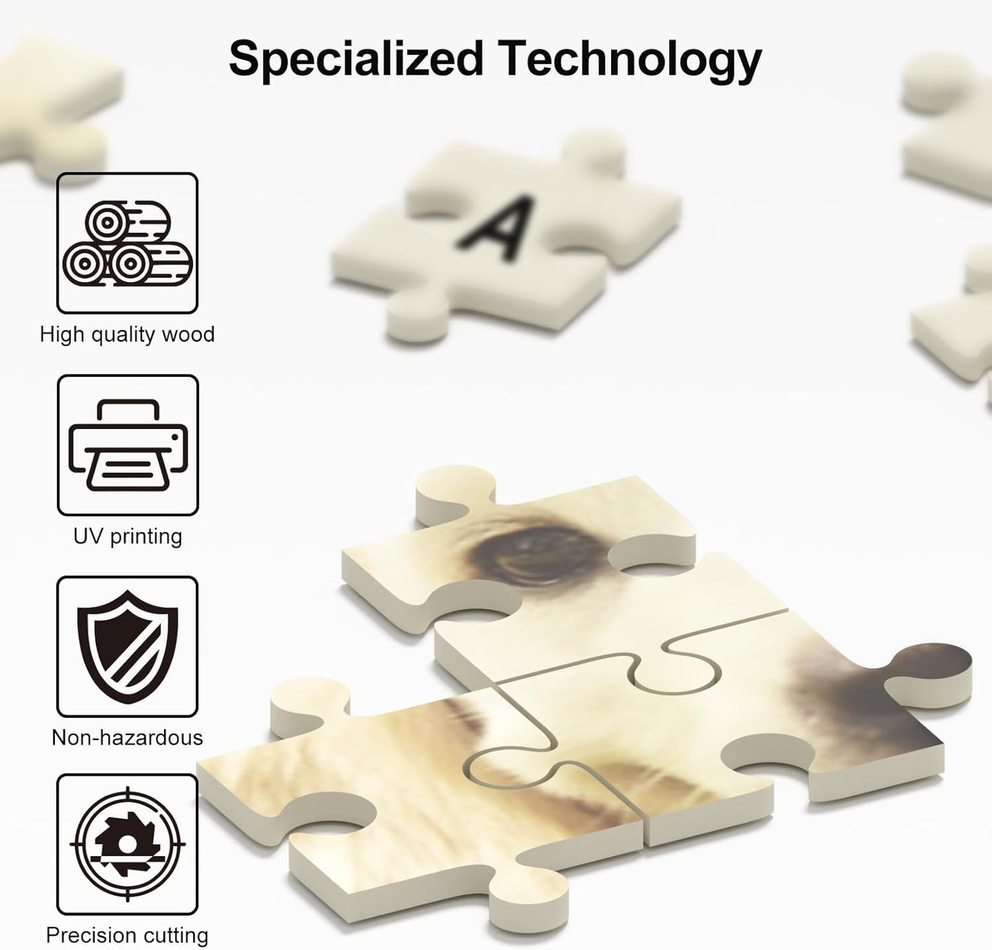 Custom 1000 Piece Puzzlefor Father's Day, Personalized Puzzle from Photos, Make a Puzzl e from a Photo, Wooden P-uzzle Jigsaw for Dad, Family, Wedding, Kids, Pet(29.5 * 19.5In Horizontal)