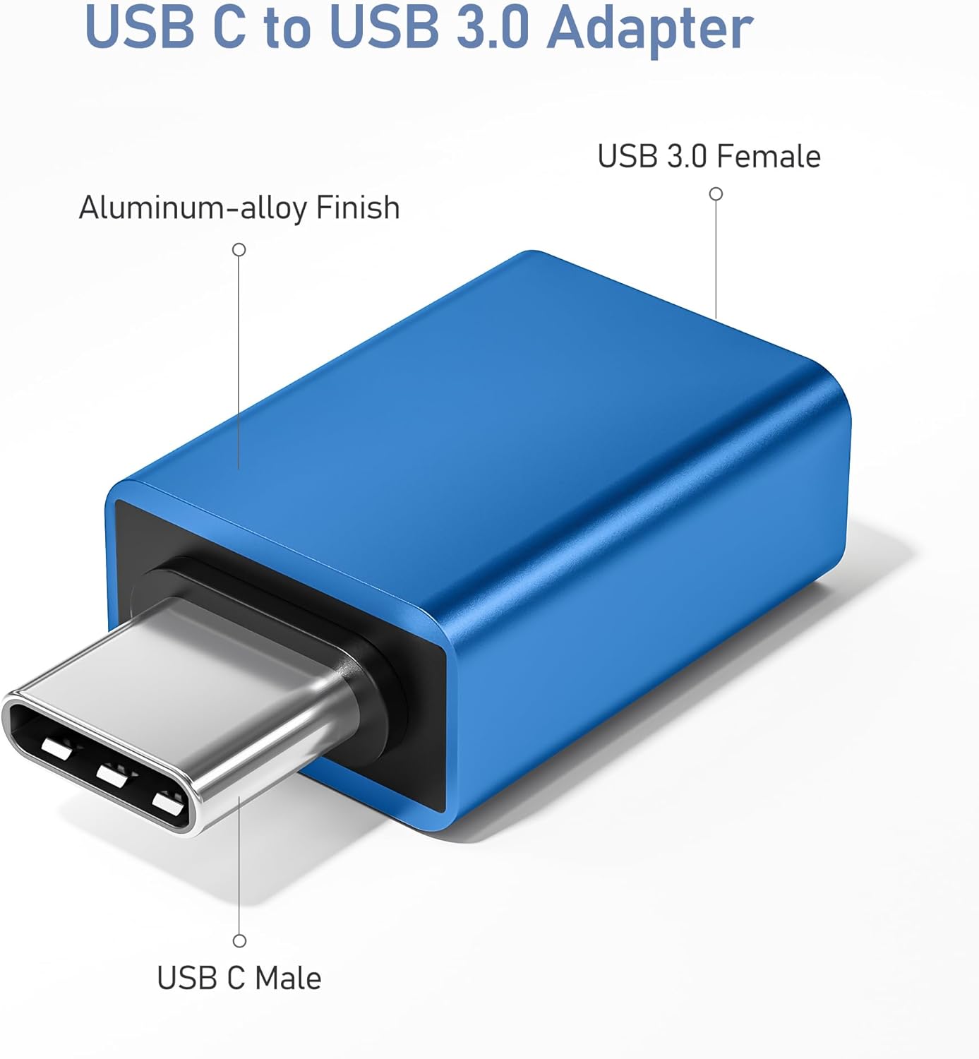 Basesailor USB C to USB Adapter 3Pack,USBC Male to USBA 3.0 Female OTG Adapter,Type C Thunderbolt 3/4 Converter for iPhone 16 15 Max,MacBook Pro Air,Mac,iPad,Microsoft Surface,Samsung Galaxy S25