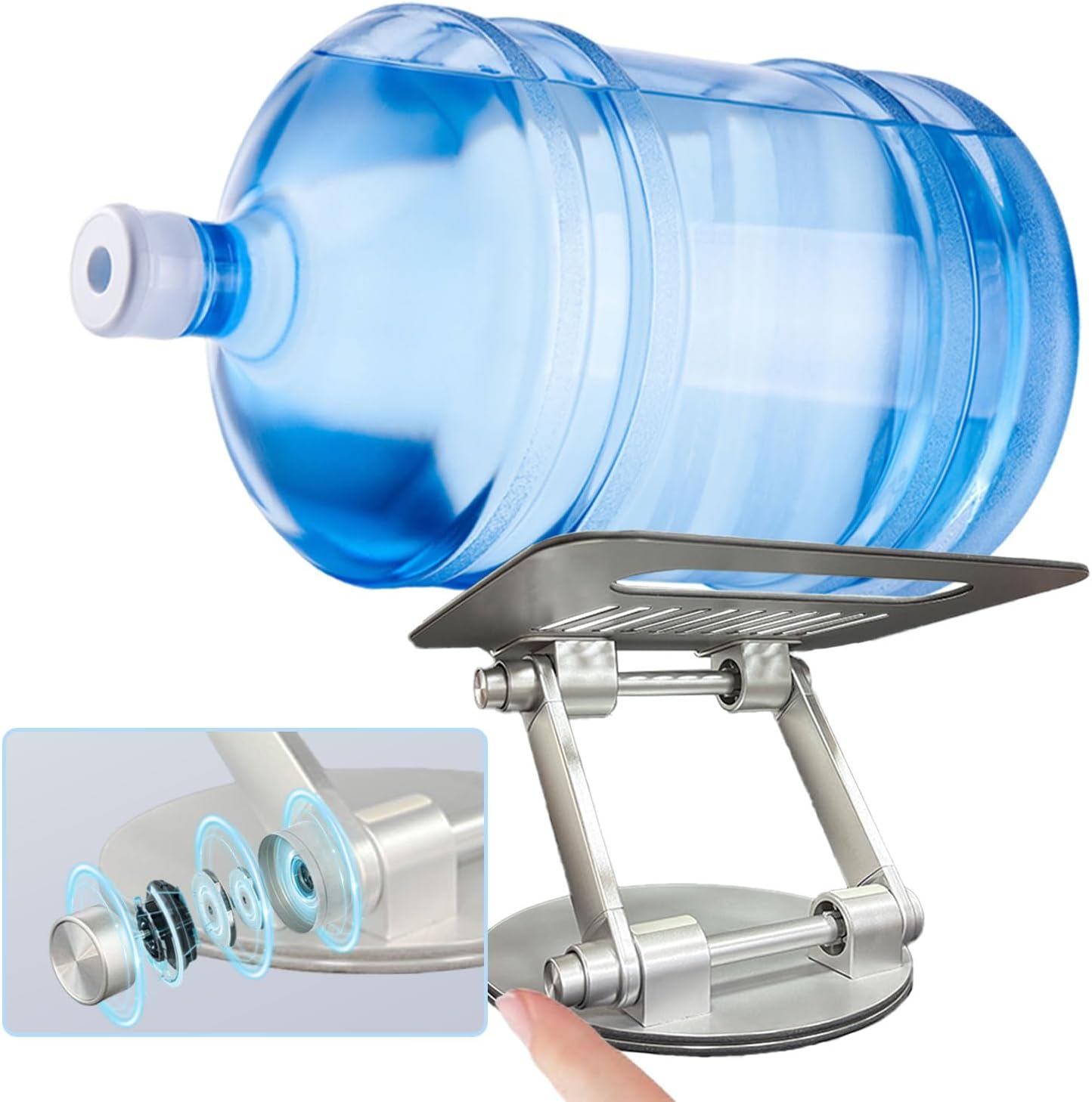 Laptop Stand for Desk, Adjustable Computer Stand with 360° Rotating Base, Ergonomic Laptop Riser for Collaborative Work, Foldable & Portable Laptop Stand, fits for All 10-16" Laptops