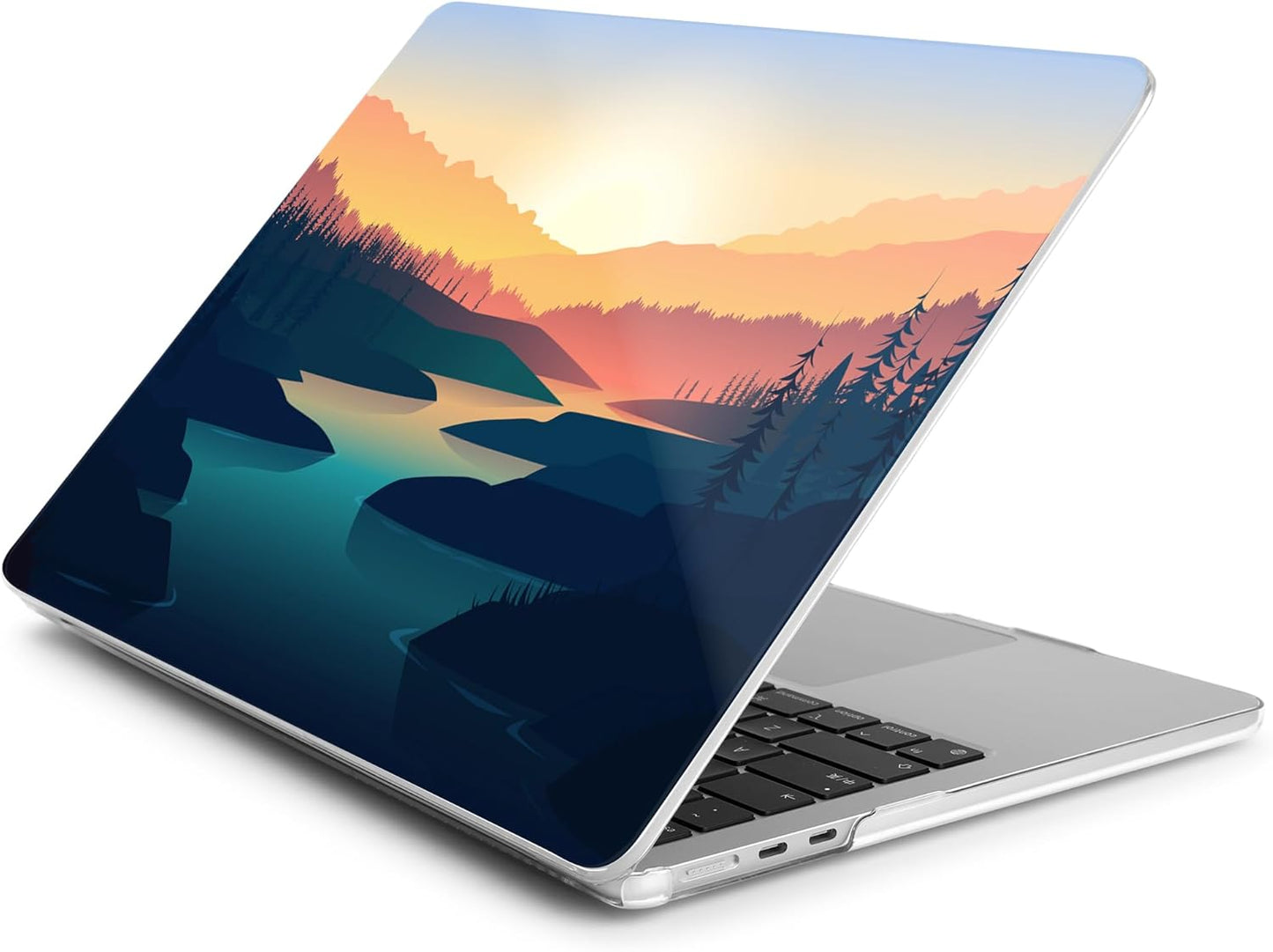 Batianda Premium Case for New MacBook Air 15 inch 2025 M4 2024 2023 with M3 M2 Chip Model A3241/A3114/A2941, Designed Protective Plastic Hardshell & Keyboard Cover & Screen Protector, Dawn