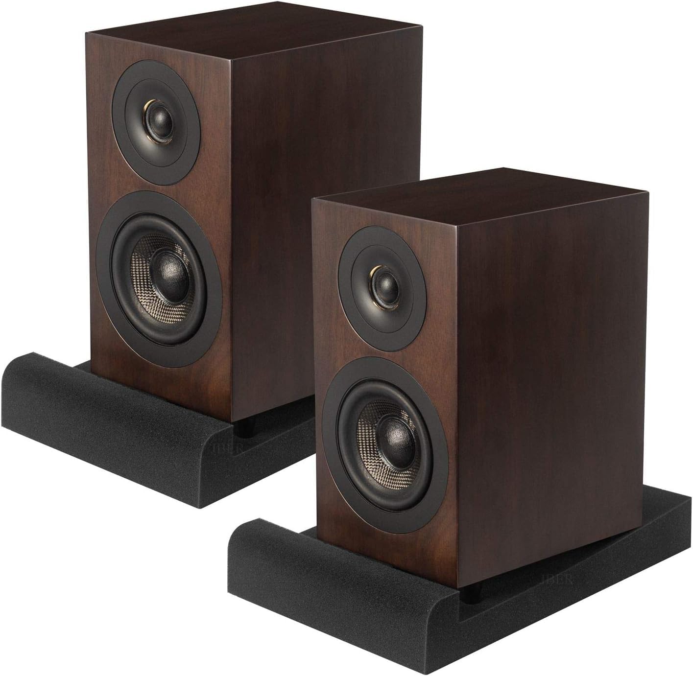 JBER 2 Pack Acoustic Isolation Pads, Studio Monitor Speaker Isolation Foam Pads, High Density Acoustic Foam Suitable for 5" Inch Speakers for Sound Improvement Prevent Vibrations