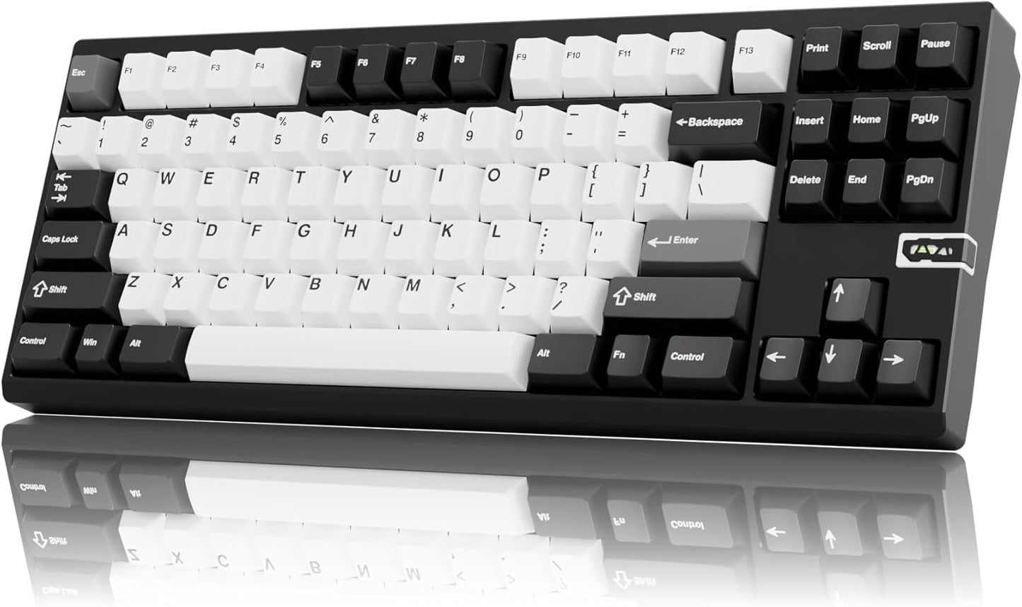 Chilkey ND TKL Aluminum Mechanical Keyboard, 87 Keys Tenkeyless Wireless Gaming Keyboard, Tri-Mode BT5.3/2.4GHz/USB-C PBT Keycaps Hot Swappable Custom Key Board for Windows Laptop Office PC