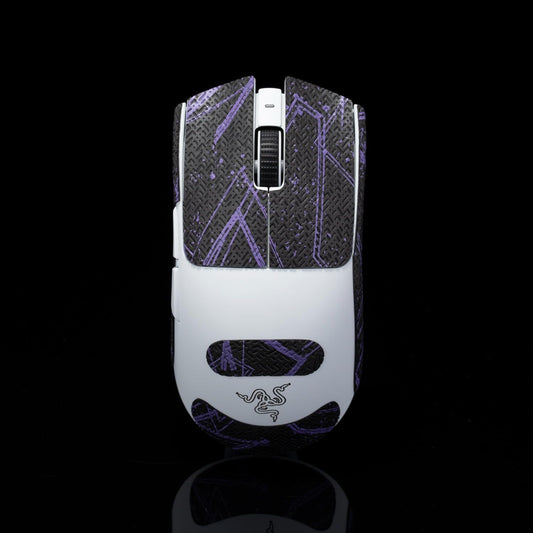 Grip Tape for Razer Viper V3 Pro - Anti-Slip,Enhanced Control, Sweat Resistance,Improves FPS Gaming Grip & Mouse Protection [Pre-Cut] Black Purple