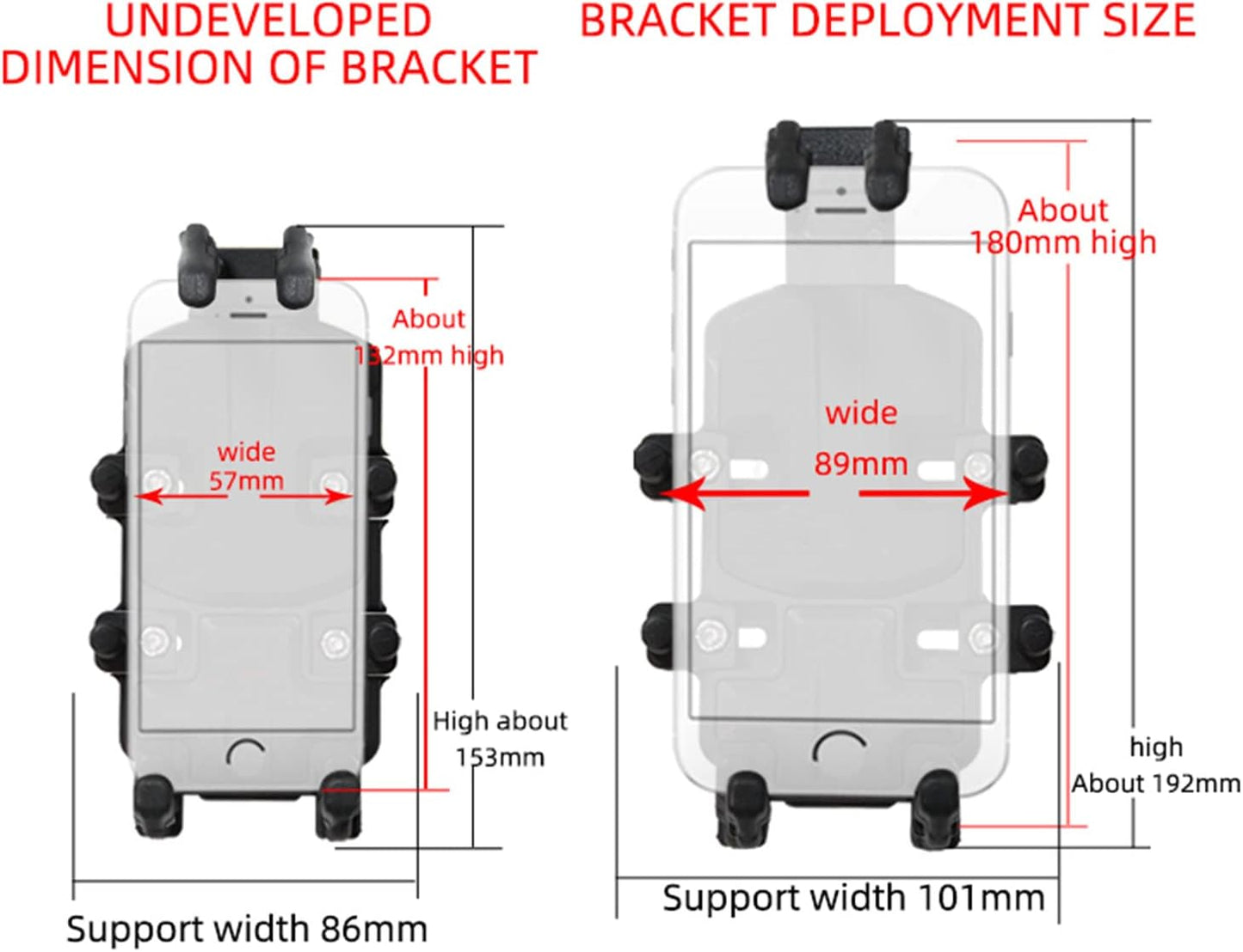 Mounts Phone Mount with Handlebar U-Bolt Base for Motorcycle, Bike, ATV/UTV