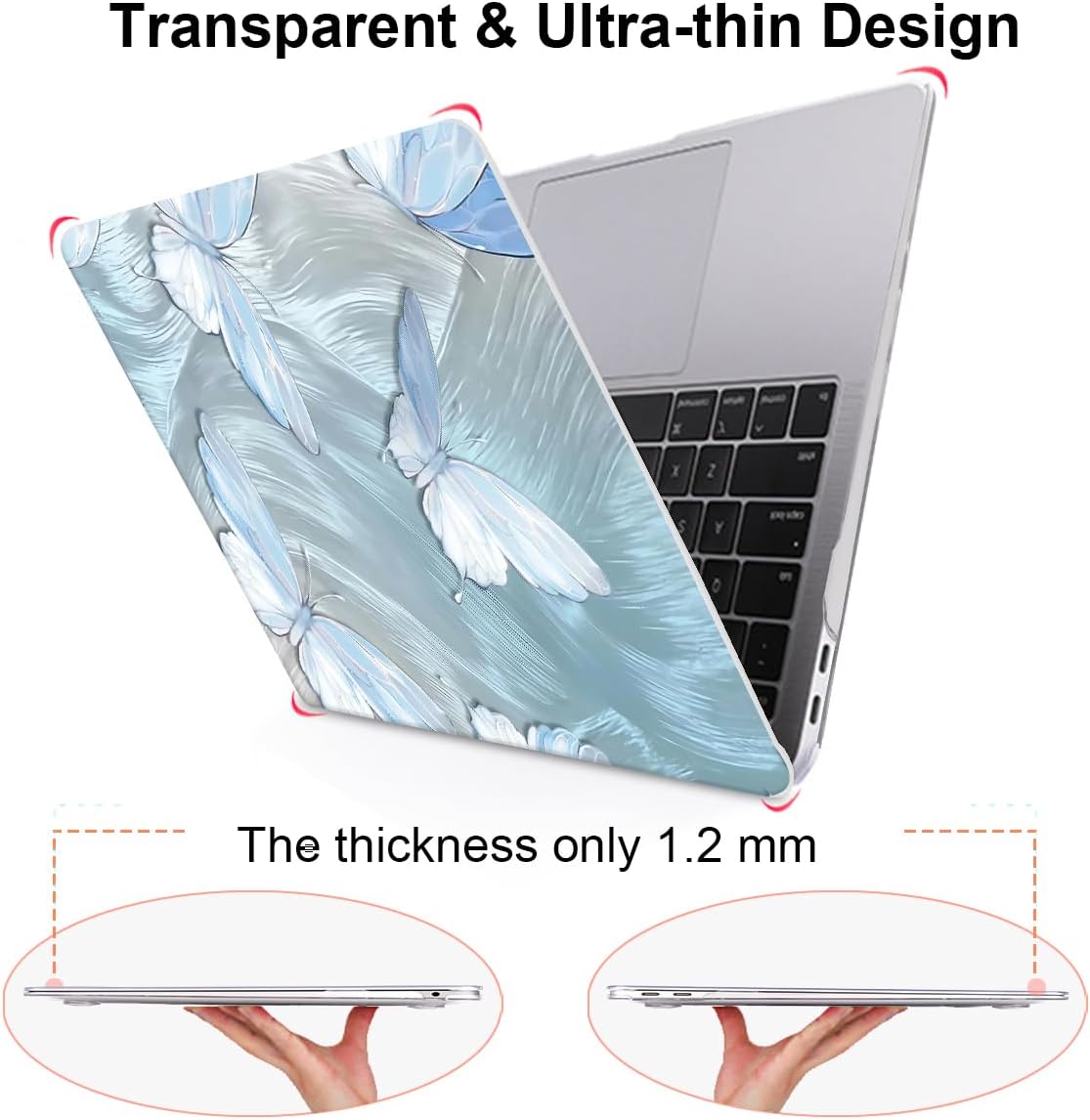 Compatible with 2021 2020 MacBook Air 13 inch Case M1 A2337 A2179 A1932 2018 2019 Release, Pattern Plastic Hard Shell Case & Keyboard Cover for Mac Air 13.3 Touch ID, Tin Foil Butterfly